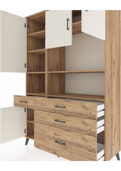 Hyperion Dolap 9 Raflı 4 Çekmeceli 4 Kapaklı 132X44X195 Çam-Aytaşı/çam fırsatları