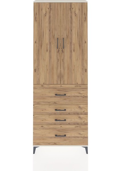 Arges Dolap 4 Raflı 4 Çekmeceli 2 Kapaklı 88X30X243 Aytaşı-Çam