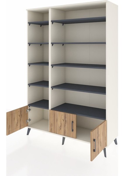 Hyperion Dolap 10 Raflı 3 Kapaklı 132X44X195 Aytaşı-Çam/antrasit modelleri