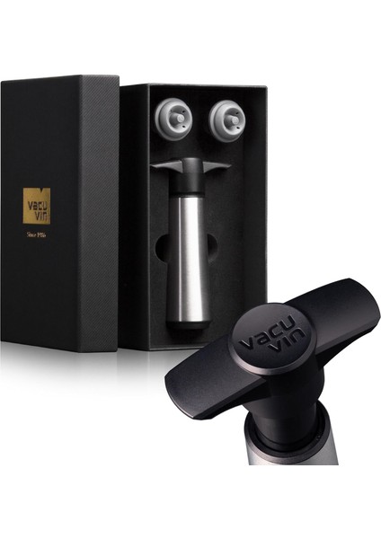 Vin Şarap Paslanmaz Çelik Hediye Kutusu - Şarabınızı Taze ve Keyifli Tutun - Açılmış Şişelerinizin Kalitesini Koruyun - Lüks Şarap Aksesuarı