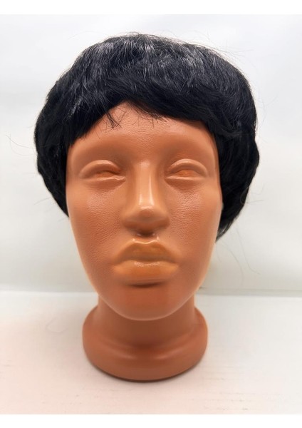 Siyah Renk Kısa Kesim Içi Astarlı Erkek Peruğu