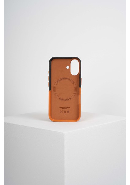 Nova Iphone 16 Deri Kartlıklı Telefon Kılıfı Siyah-Turuncu fırsatları