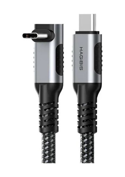 UC4W 90° Usb4 Type-C Kablo | 240W Pd Şarj & 40GBPS Veri