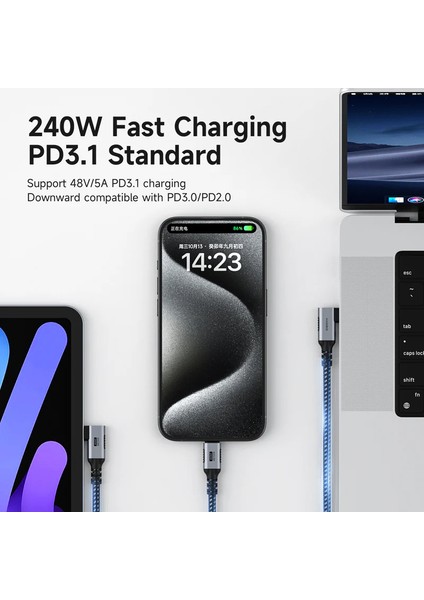 UC4W 90° Usb4 Type-C Kablo | 240W Pd Şarj & 40GBPS Veri fiyatları