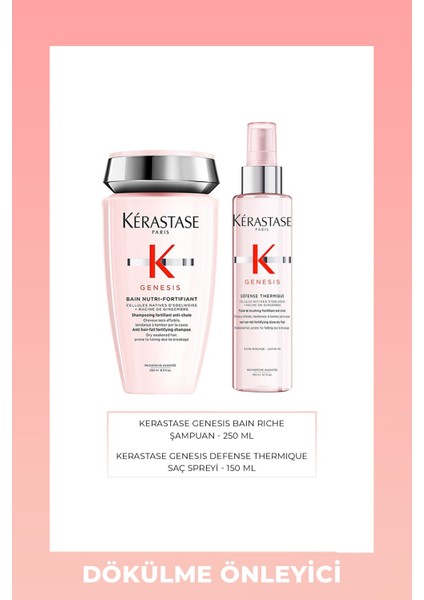 Kérastase Genesis Defense Thermique Sprey 150 ml + Bain Nutri-Fortifiant Şampuan 250 ml