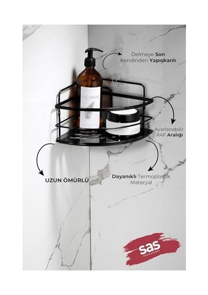 Haus Yapışkanlı Ömür Boyu Paslanmaz Ayarlanabilir Raf Düzenleyici Şampuanlık Lk-01 Ss modelleri