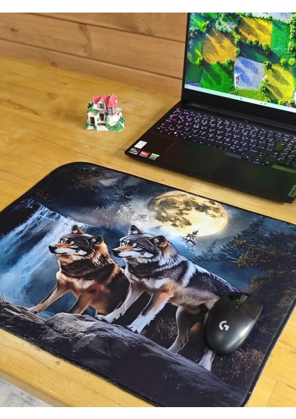 55X45 cm Iki Kurt Kaydırmaz Taban Speed Yüzey Oyuncu Mouse Pad Gaming Pad fiyatları