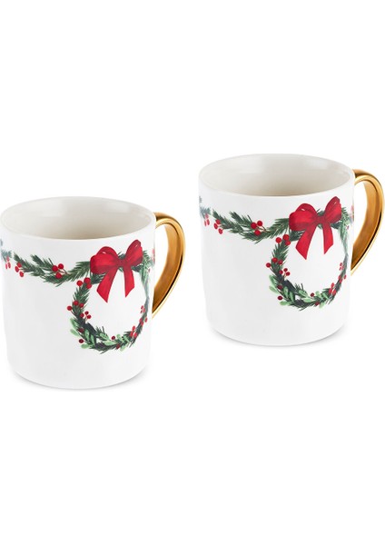 New Year Yılbaşı Çelenk 2 Kişilik Kupa 320 ml