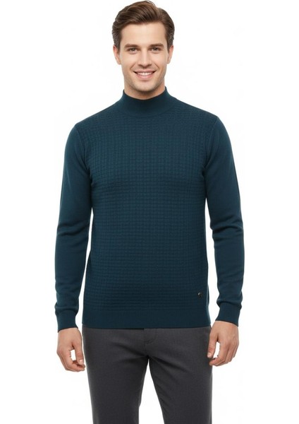 Erkek Yarım Balıkçı Kazak Çelik Örgü Regular Kalıp 5204B BGL-ST04855