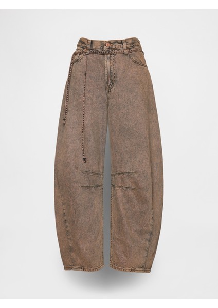 Kadın Kahverengi High Rise Ultrasoft Horseshoe Jean Pantolon fiyatları