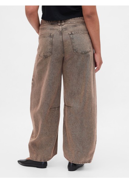 Kadın Kahverengi High Rise Ultrasoft Horseshoe Jean Pantolon modelleri