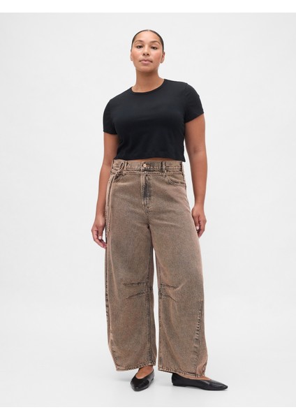 Kadın Kahverengi High Rise Ultrasoft Horseshoe Jean Pantolon fırsatları