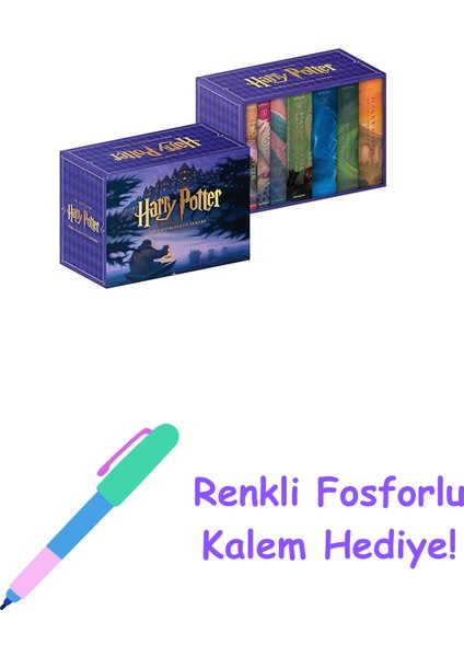 Harry Potter Hardcover Boxed Set: Books 1-7 (Slipcase) + Fosforlu Kalem Hediye