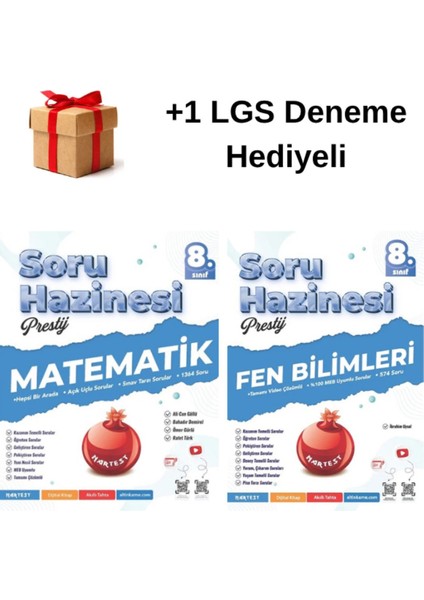 Nartest 2026 8.sınıf Prestij Matematik ve Fen Bilimleri Soru Hazinesi +1 Lgs Deneme Hediyeli