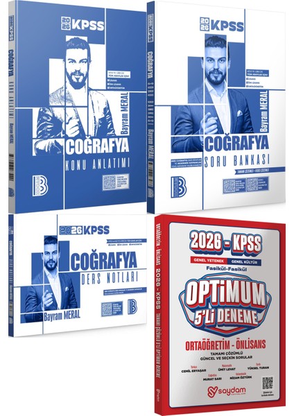 2026 Kpss Coğrafya Konu Anlatımı Soru Bankası Ders Notları - Optimum 5 Deneme