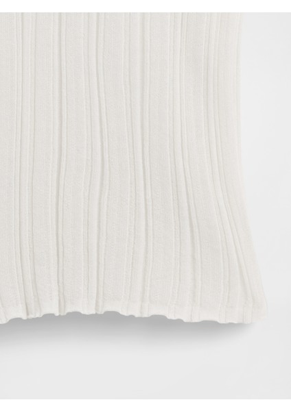 Kadın Beyaz Transparan Fitilli Henley Kazak fırsatları