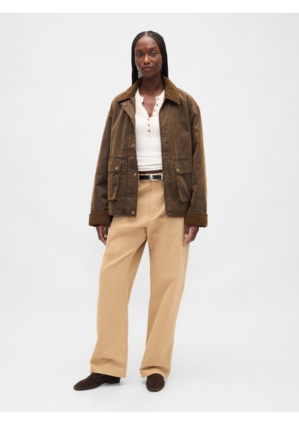 Kadın Beyaz Transparan Fitilli Henley Kazak