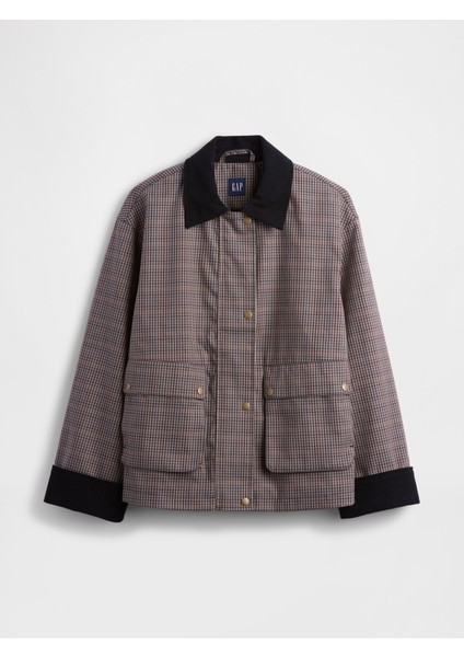 Kadın Kahverengi Kareli Ahşap Ceket fiyatları