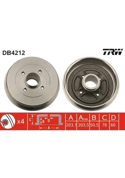 FREN KAMPANASI ARKA RENAULT KANGOO 1997 - 203.3 / 50.5 MM 7700304984 4320000QAG