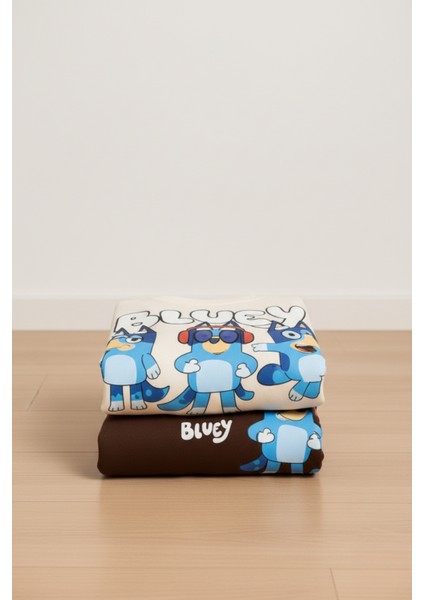 Karakter Baskılı Krem, Kahverengi Çocuk Eşofman Takımı (2 Iplik Kumaş) fırsatları