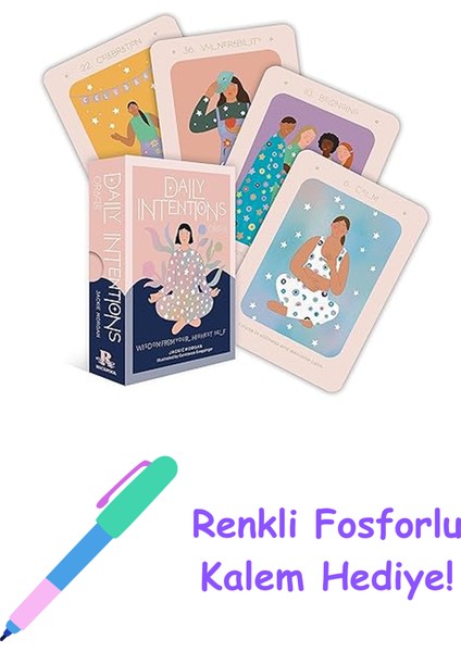 Daily Intentions Oracle: Wisdom From Your Highest Self + Fosforlu Kalem Hediye