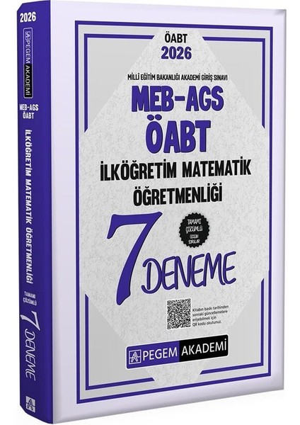 Pegem 2026 Öabt Meb-Ags Ilköğretim Matematik Öğretmenliği 7 Deneme Çözümlü Pegem Akademi Yayınları
