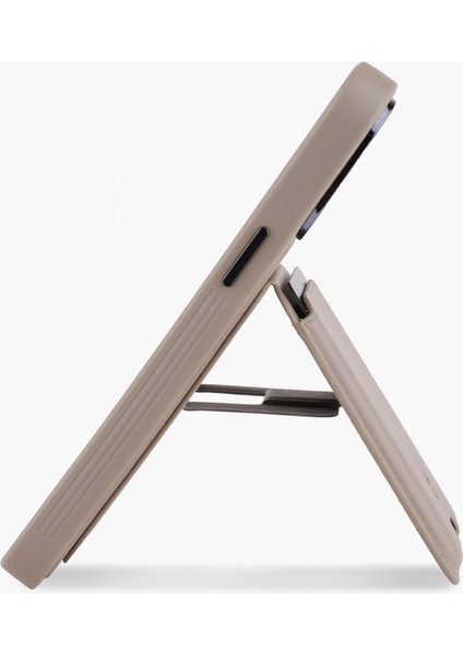 Standlı IPHONE 15 Pro Max Krem Deri Telefon Kılıfı fiyatları