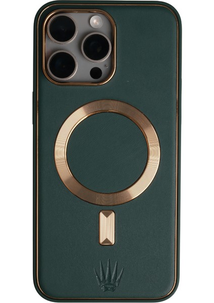 Casemate Iphone 15 Pro Max Yeşil Kılıf Magsafe Özellikli Deri Kılıf