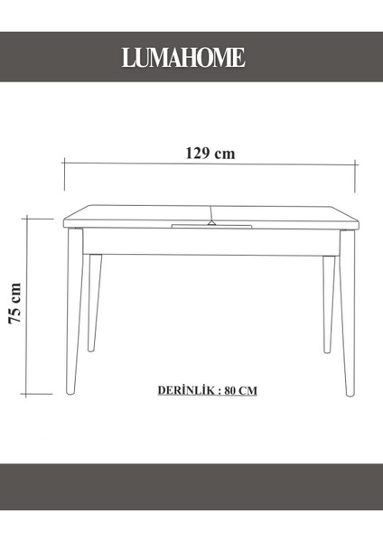 Gordes Ceviz-Antrasit Extra Yemek Masası Takımı fırsatları