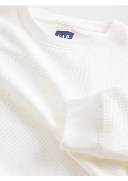 Erkek Beyaz Waffle Crew T-Shirt modelleri