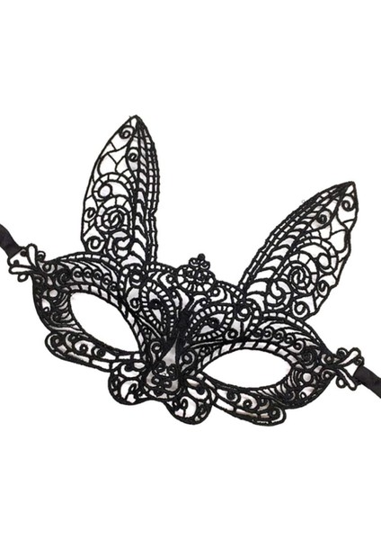 Siyah Renk Dantel Kesim Dantel Işlemeli Balo Parti Maskesi 7 No modelleri