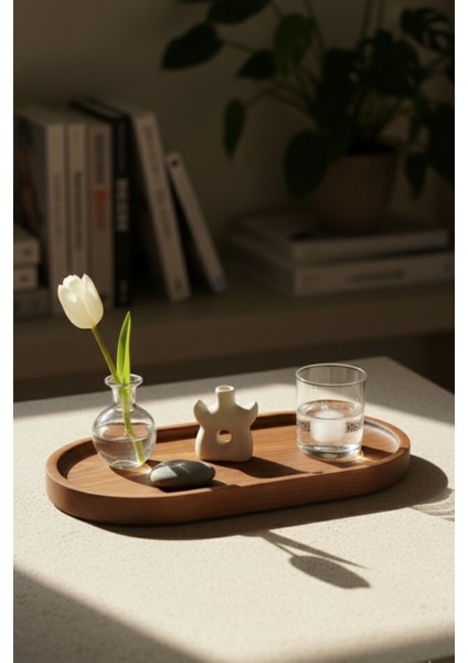 Ahşap Yağdanlık Altliği Yağdanlık Standı 25X12 cm Ahşap Stant Sunum ve Yağdanlık Tabağı