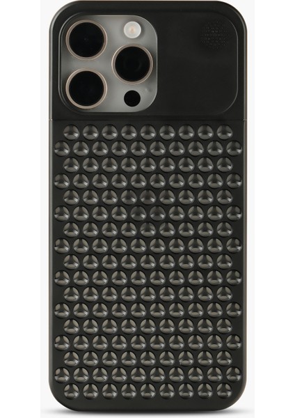 The Bulwark 15 Pro Max Siyah Alüminyum Alaşımlı,kokulu Metal Kızaklı Telefon Kılıfı