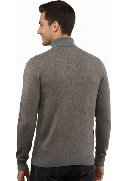 Erkek Yarım Balıkçı Kazak Çelik Örgü Regular Kalıp 5206B BGL-ST04853 modelleri