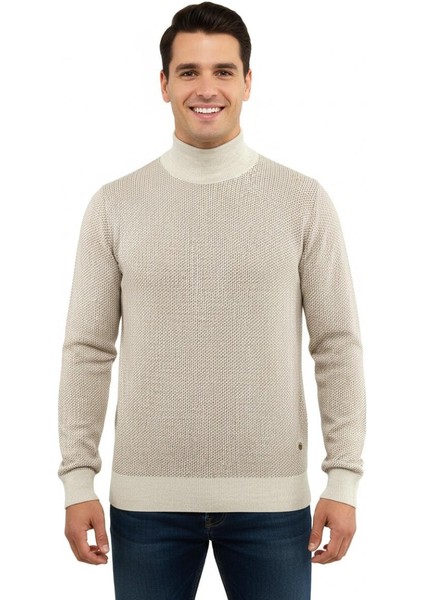 Erkek Yarım Balıkçı Kazak Çelik Örgü Regular Kalıp 5206B BGL-ST04853