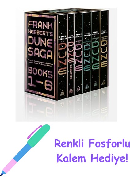 Frank Herbert's Dune Saga 6-Book Boxed Set: Dune, Dune Messiah, Children Of Dune, God Emperor Of Dune, Heretics Of Dune, Andchapterhouse: Dune + Fosforlu Kalem Hediye