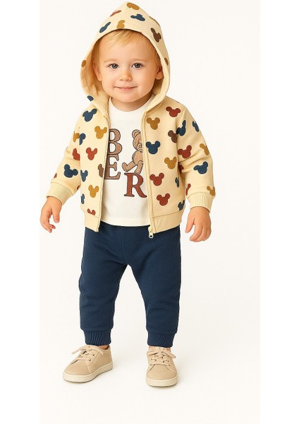 Bear Hırkalı Erkek Bebek Eşofman Takım modelleri