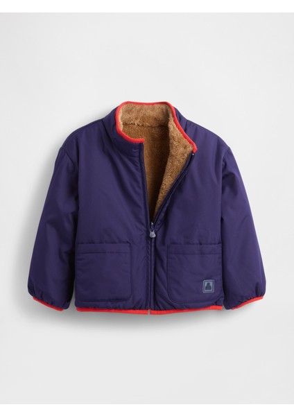 Erkek Bebek Kahverengi Lightweight Sherpa Reversible Ceket modelleri