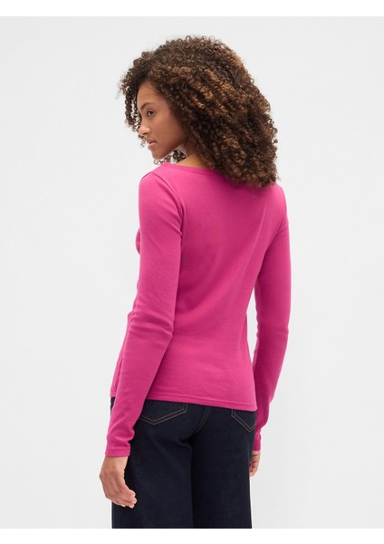 Kadın Pembe Modern Boatneck Yakalı T-Shirt indirimleri