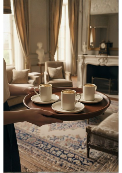 Lucy 6 Kişilik Sade 12 Parça Porselen Kahve Fincan Takımı fiyatları