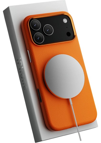 Monocase Iphone 17 Pro Turuncu Magsafe Özellikli Deri Kılıf modelleri