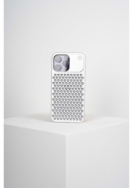 The Bulwark 15 Pro Max Silver Alüminyum Alaşımlı,kokulu Metal Kızaklı Telefon Kılıfı