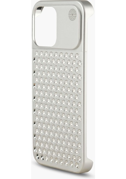 The Bulwark 15 Pro Max Silver Alüminyum Alaşımlı,kokulu Metal Kızaklı Telefon Kılıfı