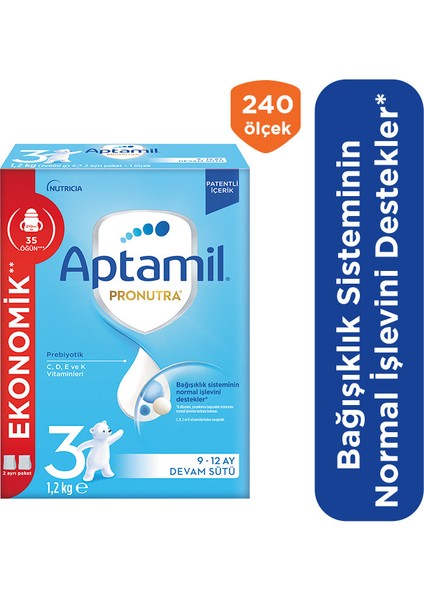 Aptamil Devam Sütü Maması No3 9-12 Ay 1200 gr