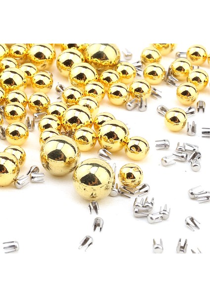 8 mm Deliksiz Çakma Inci Altın 100 Adet Çivisi ile Birlikte