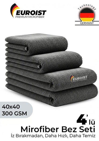 Mikrofiber Temizlik Bezi Seti 4’lü | 40X40 cm | 300 Gsm Mutfak Banyo Tuvalet Cam Bezi modelleri