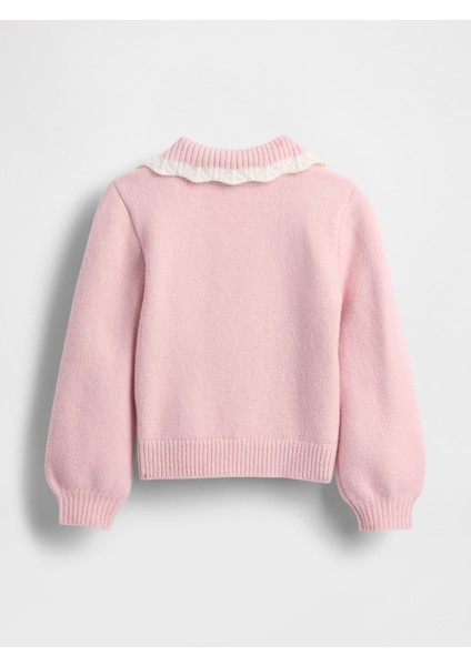 Kız Bebek Pembe Cashsoft Yaka Detaylı Kazak modelleri