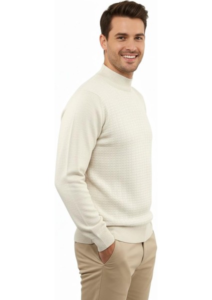 Erkek Yarım Balıkçı Kazak Çelik Örgü Regular Kalıp 5204B BGL-ST04855