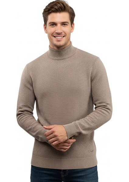 Erkek Yarım Balıkçı Kazak Triko Klasik Kalıp 5240B BGL-ST04856