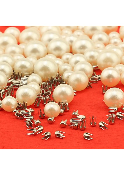 8 mm Deliksiz Çakma Inci Krem 100 Adet Çivisi ile Birlikte